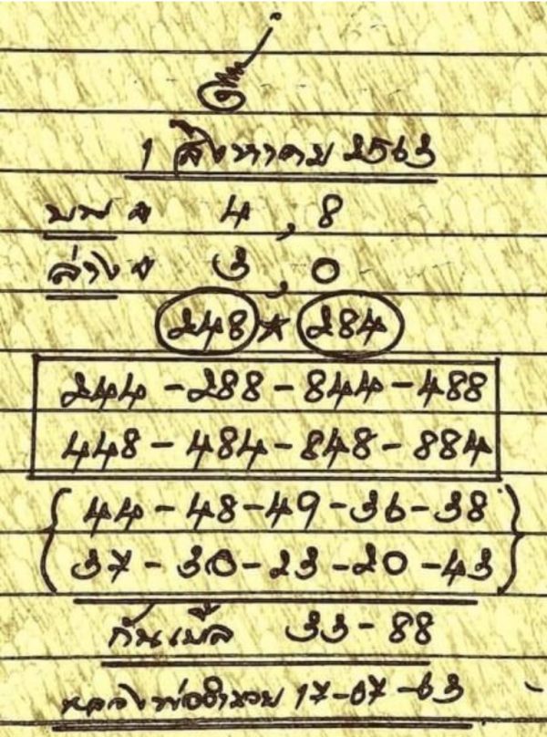 เลขเด็ด 1/8/63
