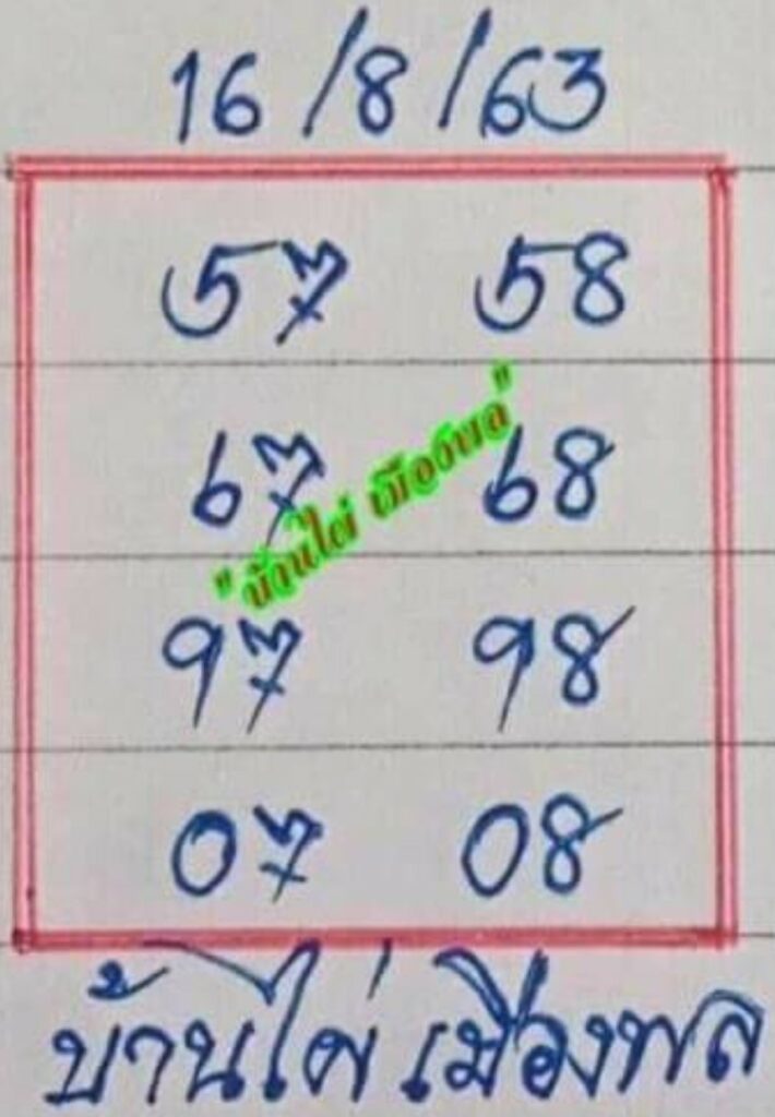 เลขเด็ด 16/8/63
