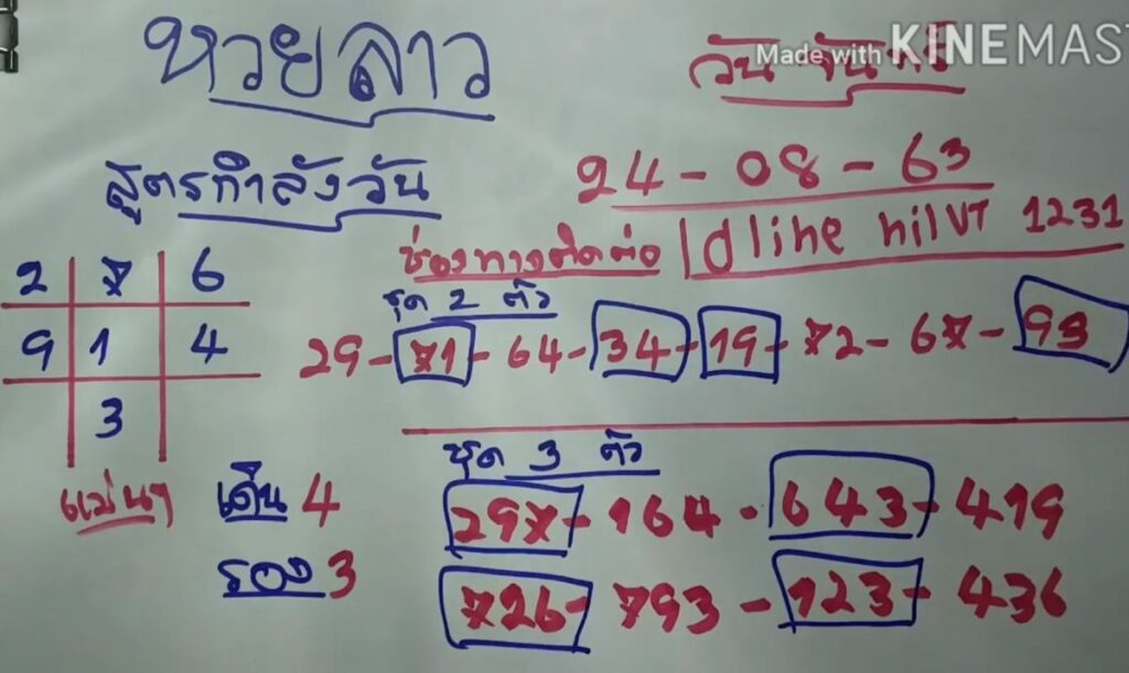 แนวทางหวยลาว วันที่ 24 ส.ค.