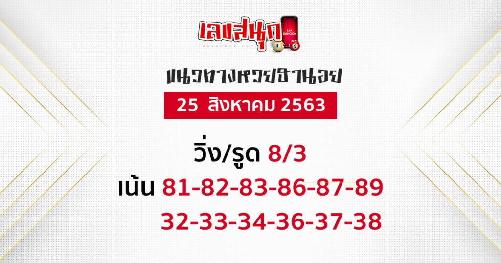 แนวทางหวยฮานอย 25/8/63