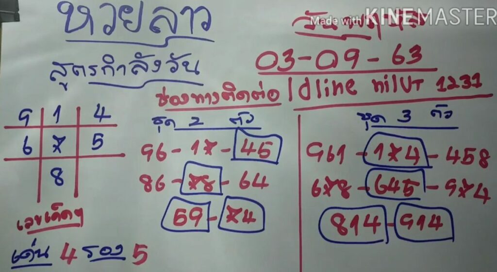 แนวทางหวยลาว วันที่ 3 ก.ย. 63