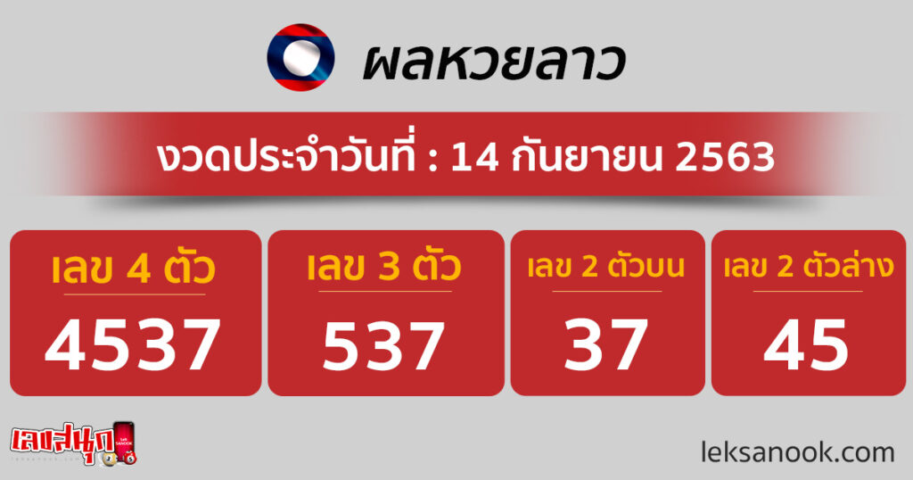 ผลหวยลาว วันที่ 14 ก.ย.