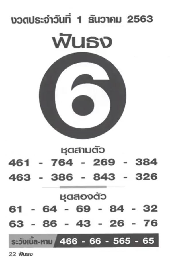หวยซองฟันธง 1/12/63