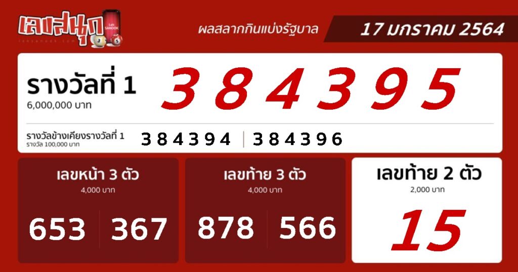 ตรวจหวยรัฐบาล วันที่ 17/1/64