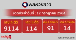 ผลหวยลาว 12-7-64 