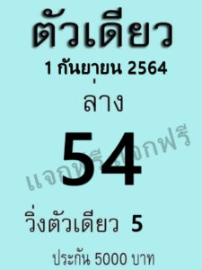 หวยตัวเดียว1-9-64