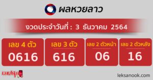 ผลหวยลาว 3-12-64-2 