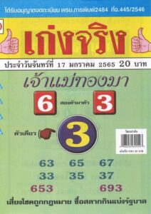 หวยเจ้าแม่ทองมา  17 01 65 