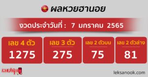ตรวจหวยฮานอย 7-1-65