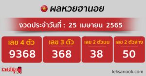 ผลหวยฮานอย 25/04/65 