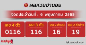 ผลหวยฮานอย 6/5/65