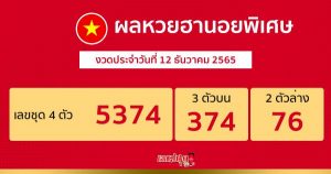 ผลหวยฮานอยพิเศษ 12/12/65