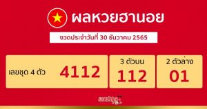 ผลหวยฮานอย 30/12/65