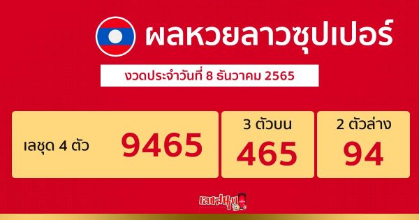 ผลหวยลาวซุปเปอร์ 8/12/65