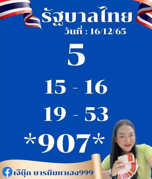 แนวทางหวยรัฐบาลไทย 16/12/65