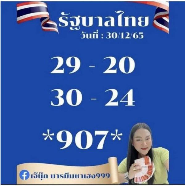 แนวทางหวยรัฐบาลไทย 30/12/65