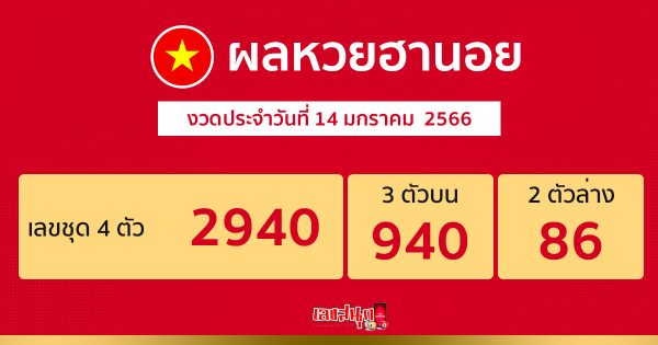 ผลหวยฮานอย 14/1/66