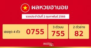 ผลหวยฮานอย 2/2/2566