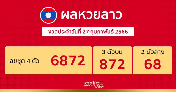ผลหวยลาว 27/02/66