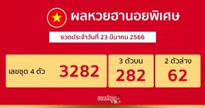 ผลหวยฮานอยพิเศษ 23/3/66