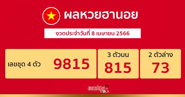 ผลหวยฮานอย 8/4/2566