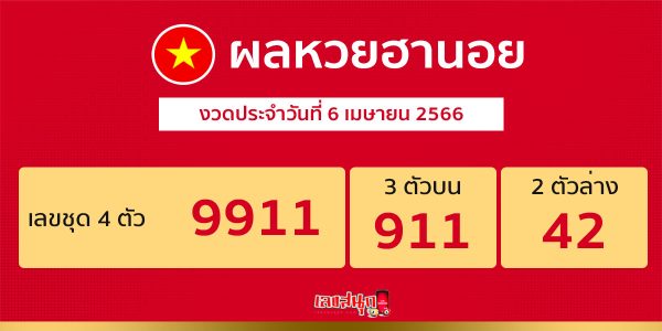 ผลหวยฮานอย 6/04/66