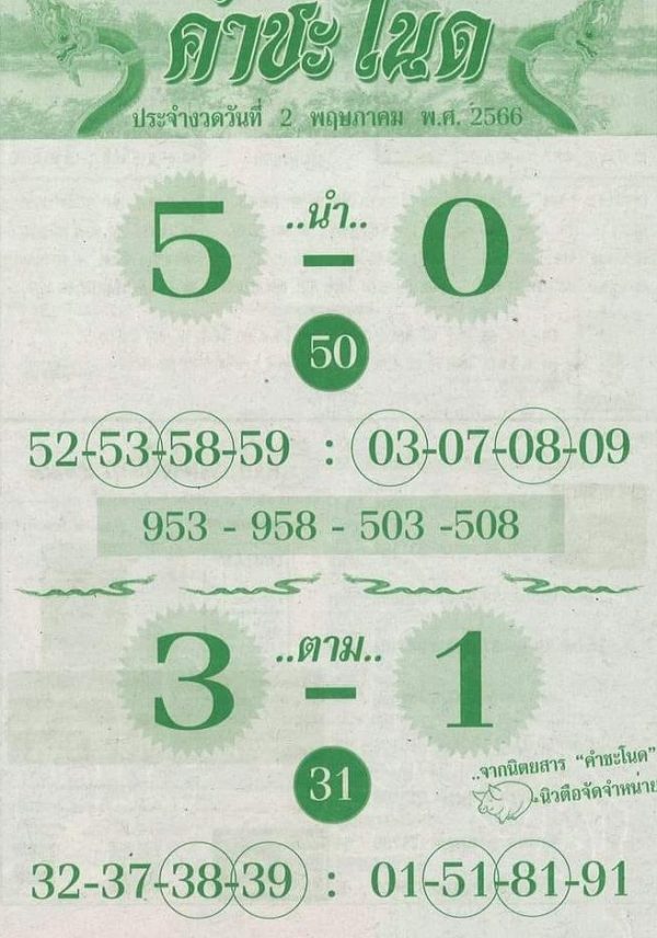 เลขคำชะโนดใบเขียว 2/05/66