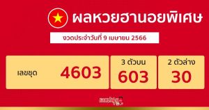 ผลหวยฮานอยพิเศษ 9/4/2566