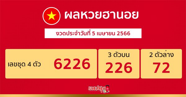 ผลหวยฮานอย 5/04/66