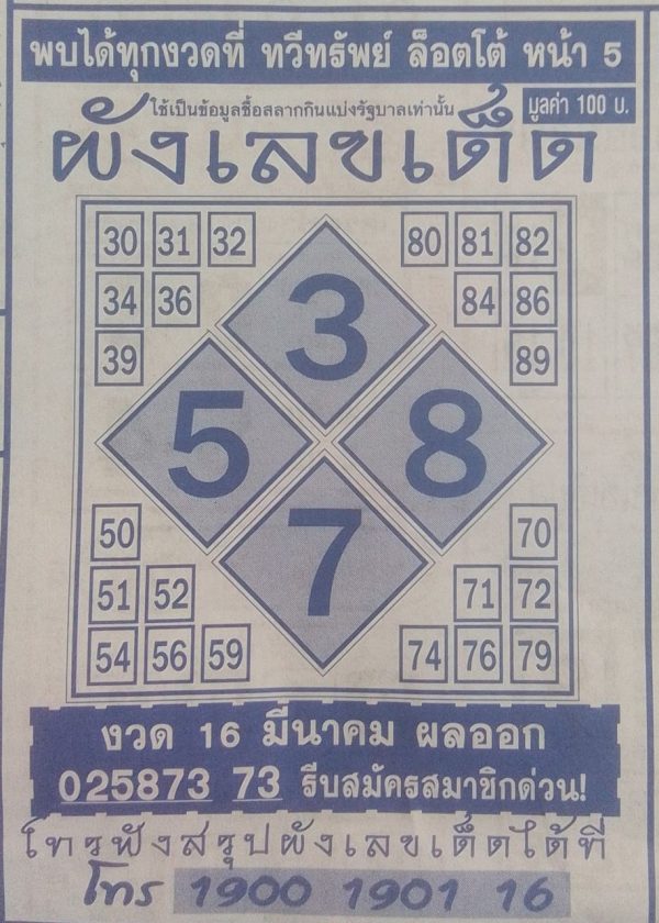 ผังเล็ขเด็ด 1/4/66