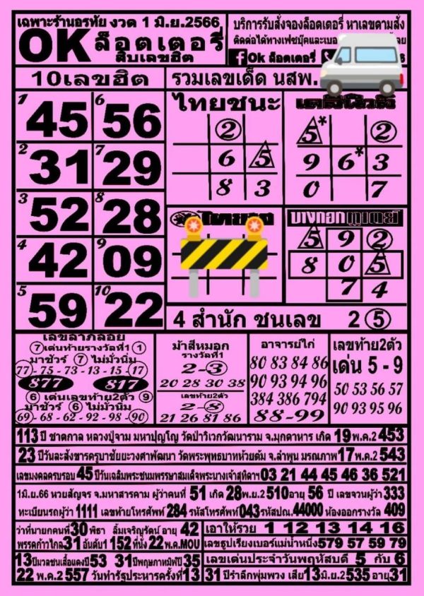 เลข ok ลอตเตอรี่ 1/6/2566