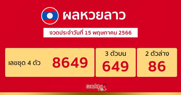 ผลหวยลาว 15/05/66-leksanook.com