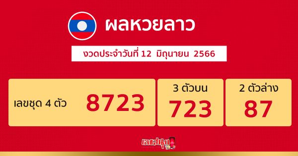 ผลหวยลสาวประจำวันที่ 12/06/23