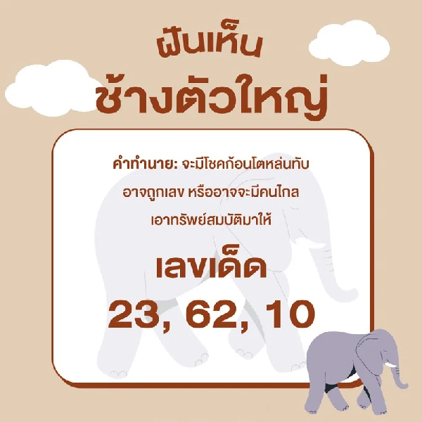 ฝันเห็นช้างตัวใหญ่