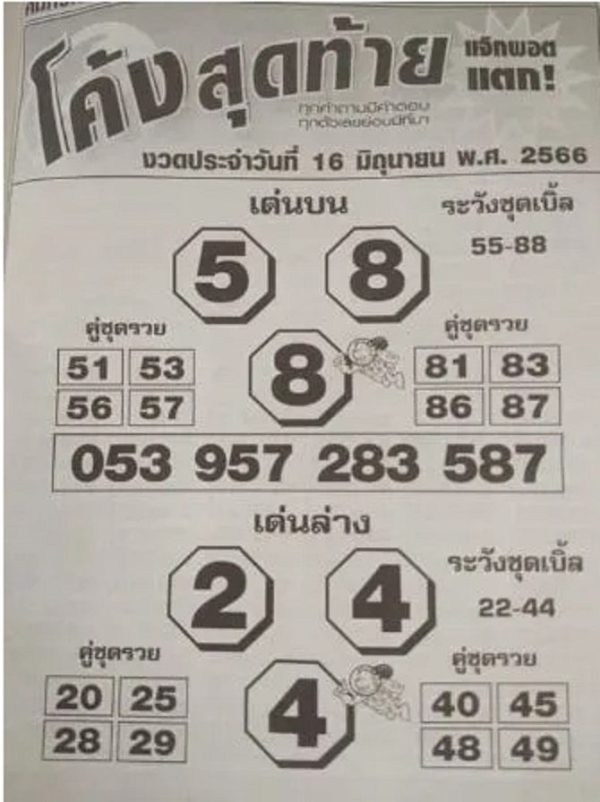 เลขเด็ดโค้งสุดท้าย16/6/66-leksanook