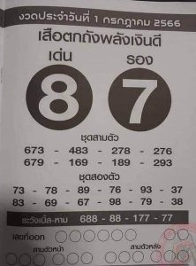 เลขเสือตกถัง 1/7/2566-leksanook