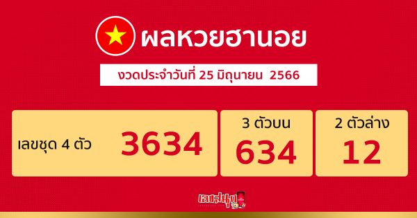 ผลหวยฮานอย 25/6/66