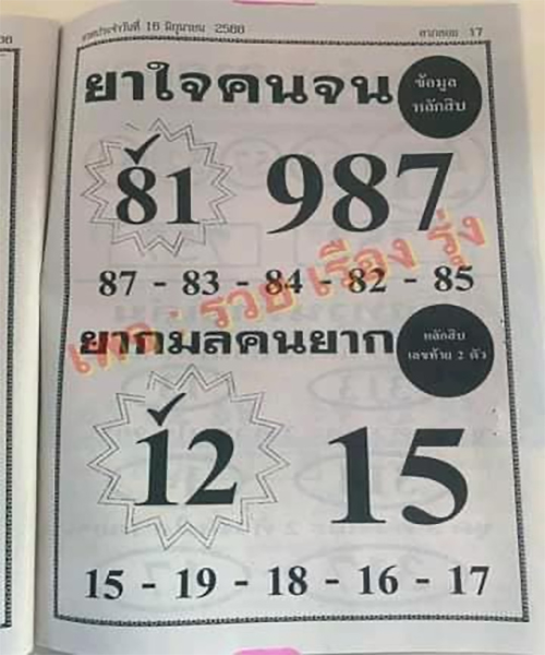 เลขเด็ดยาใจคนจน
