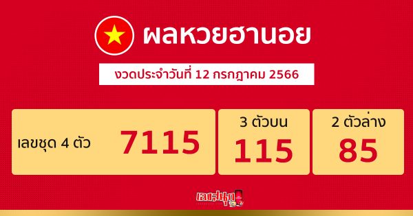 ผลหวยฮานอย 12/07/66