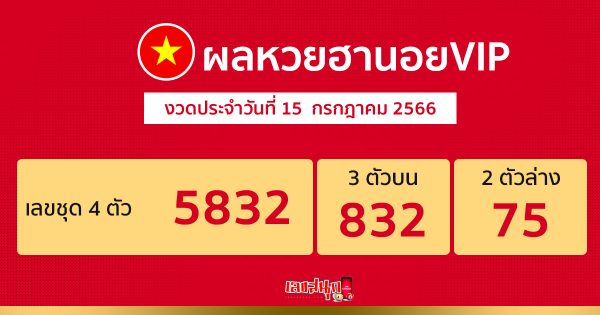 ผลหวยฮานอยVIP 15/7/66