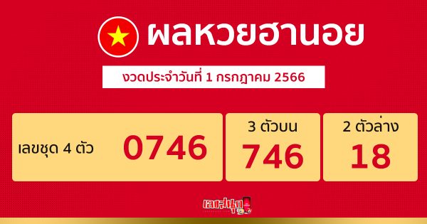 ผลหวยฮานอย1/7/66-leksanook