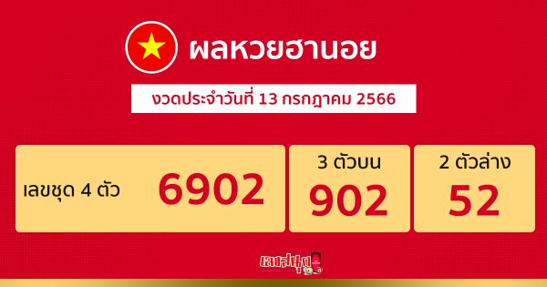 ผลหวยฮานอย 13/07/66-leksanook.com
