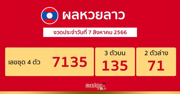 ผลหวยลาวประจำวันที่ 7/08/66