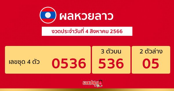 ผลหวยลาวประจำวันที่ 4/08/66