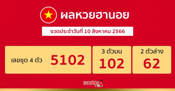 ผลหวยฮานอย 10/08/66
