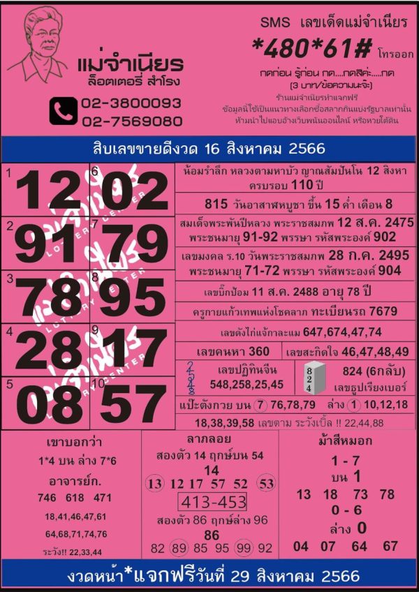 เลขแม่จำเนียร 16 8 66
