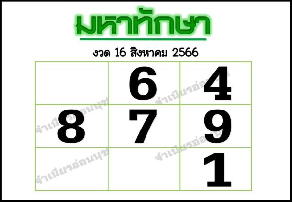 มหาทักษา 16 8 66