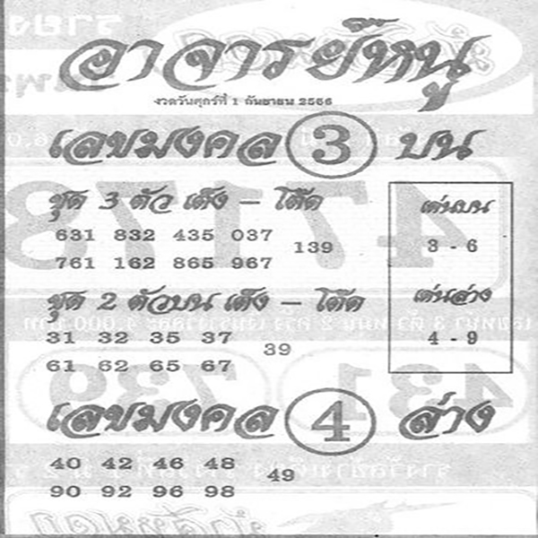 เลขอาจารย์หนู 1 9 66