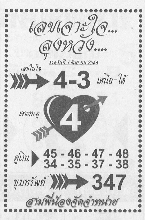 เลขเจาะใจ ลุงหวัง 1/9/66