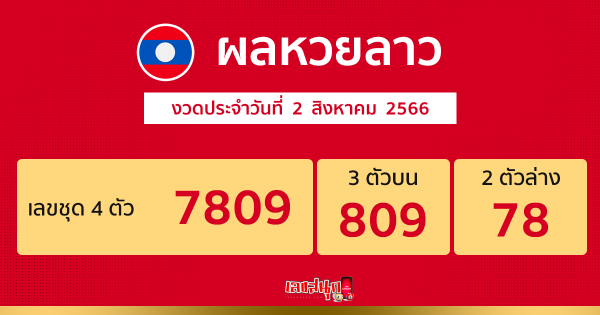 ผลหวยลาว งวดประจำวันที่ 2 สิงหาคม 2566